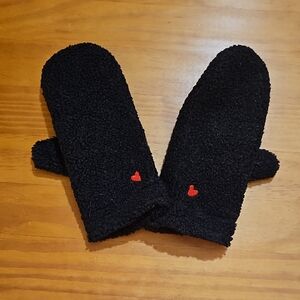 Peace Love World Black Fleece Mittens